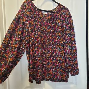 Ava & Viv long sleeve floral pattern Blouse size 1x